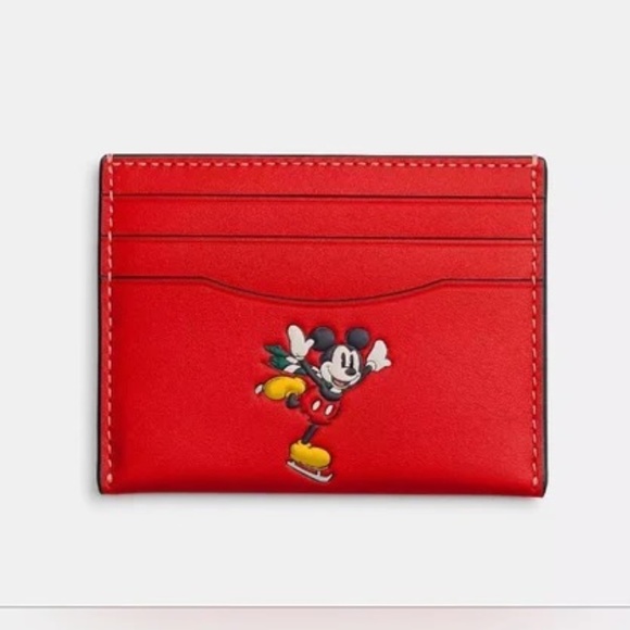 Disney X Coach Slim Id Card Case With Winter Motif NWT - Picture 1 of 2